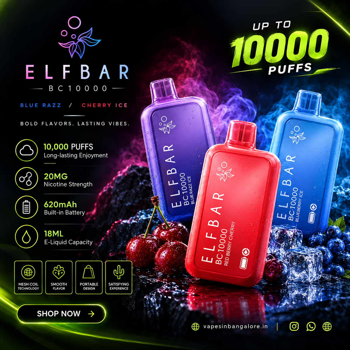 Buy Elf Bar BC10000 Disposable Vape Online in Bangalore | 45 Min Delivery | Video Call Verified
