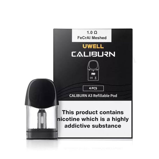 Caliburn A3 AK3 A3S AZ3 Replacement Pod Cartridge 4 Pack | Uwell 2ml Top-Fill | 45 Min Delivery Bangalore & Hyderabad