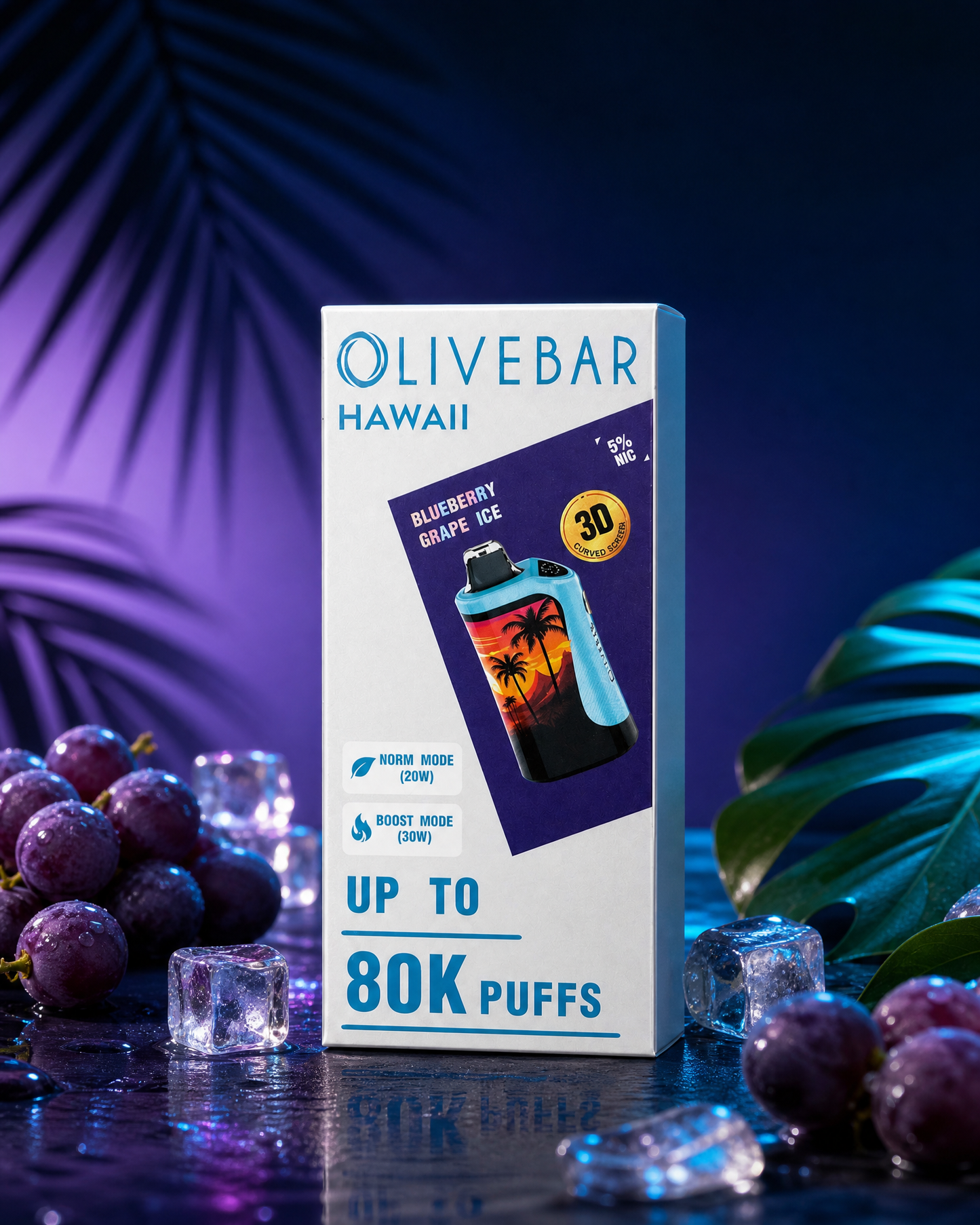 Buy Olivebar Hawaii Edition 80000 Puffs Disposable Vape Online in Bangalore | 45 Minutes Delivery