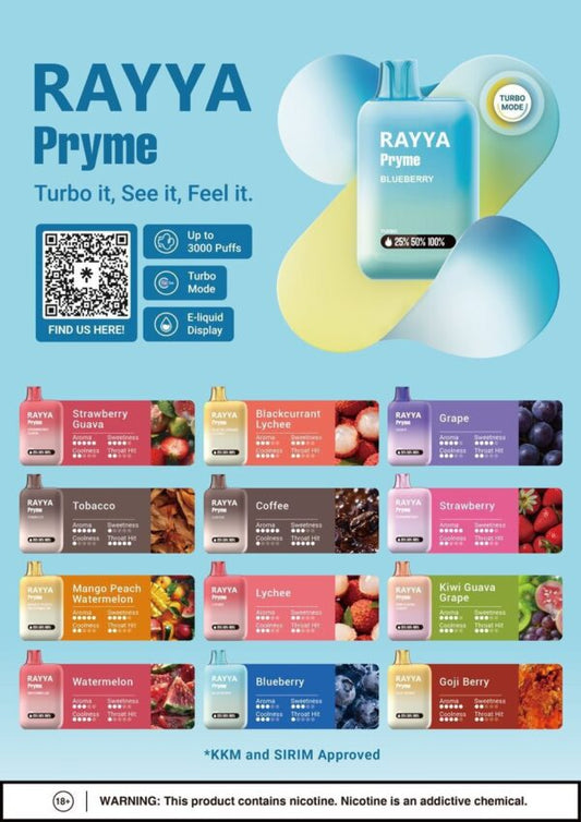 Buy Rayya Pryme 3000 Puf Disposable Vape Online in Bangalore