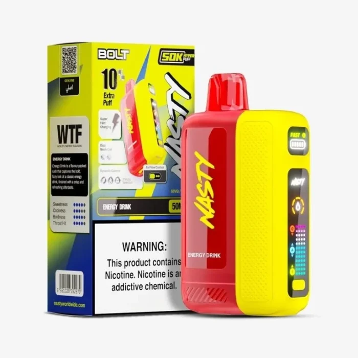 Buy Nasty Bolt 50,000 50K Puffs (Rechargeable Disposable) | Express Delivery in Bangalore & Hyderabad
